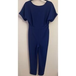 Alexia Admor Jumpsuit XS Navy Blue Dolman Sleeve Belted Career‎ Casual